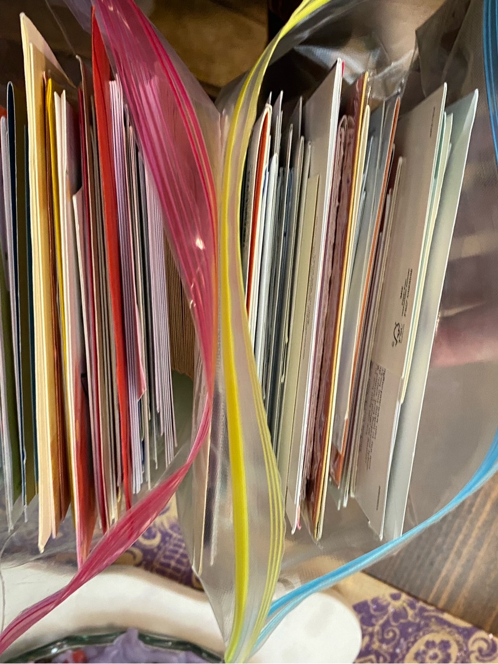 lot of greeting cards and envelopes